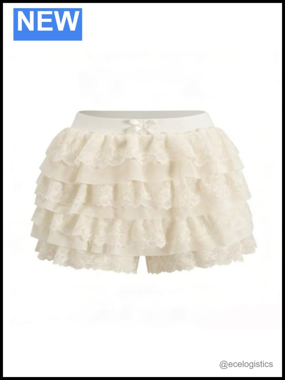Y2K Lace Ruffle Bloomers Skirt Shorts Women High Stretch Party